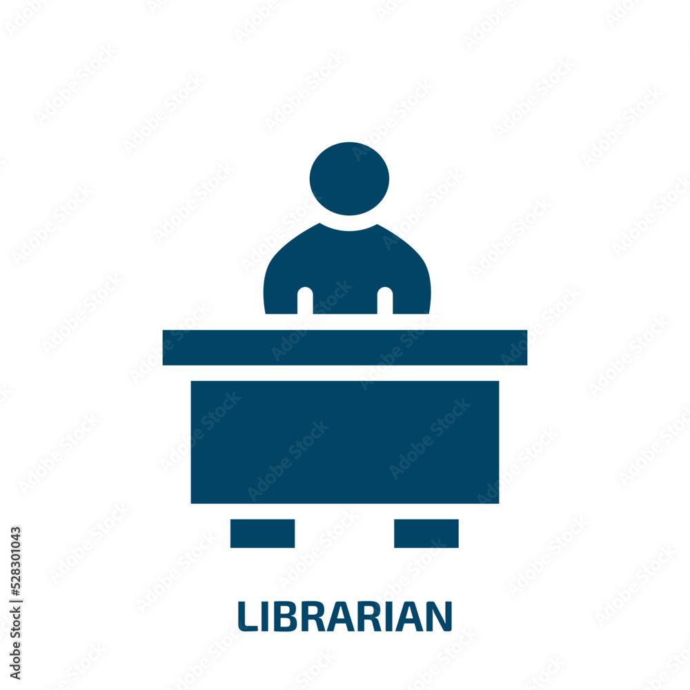 librarian vector icon. librarian, book, education filled icons from flat in the library concept. Isolated black glyph icon, vector illustration symbol element for web design and mobile apps