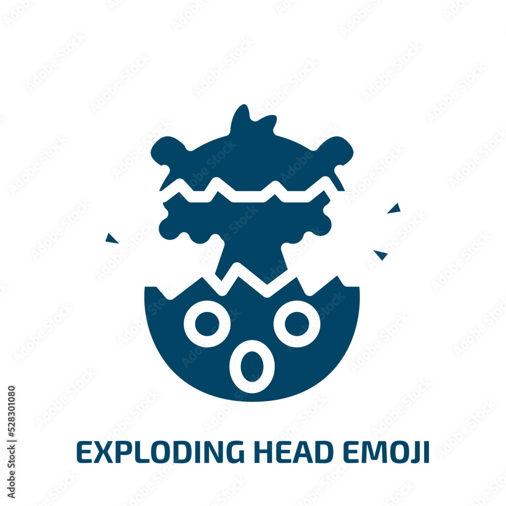 exploding head emoji vector icon. exploding head emoji, head, emoticon ...