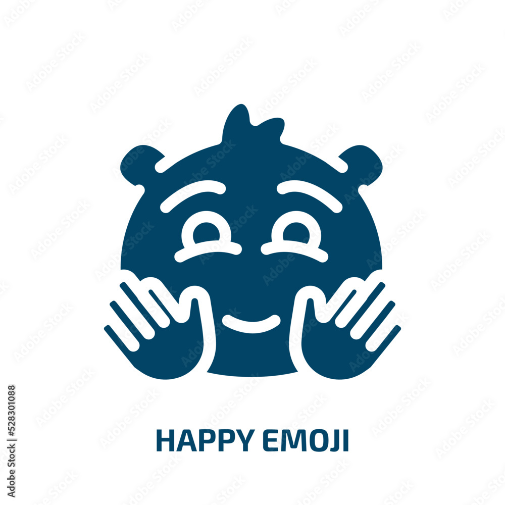 happy emoji vector icon. happy emoji, happy, smile filled icons from flat emoji concept. Isolated black glyph icon, vector illustration symbol element for web design and mobile apps happy emoji vector icon. happy emoji, happy, smile filled icons from flat emoji concept. Isolated black glyph icon, vector illustration symbol element for web design and mobile apps