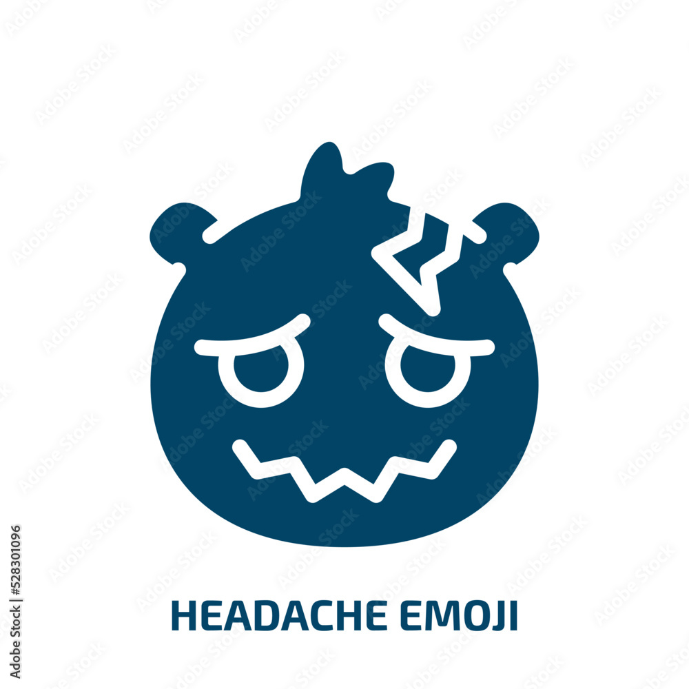 headache emoji vector icon. headache emoji, expression, headache filled icons from flat emoji concept. Isolated black glyph icon, vector illustration symbol element for web design and mobile apps headache emoji vector icon. headache emoji, expression, headache filled icons from flat emoji concept. Isolated black glyph icon, vector illustration symbol element for web design and mobile apps
