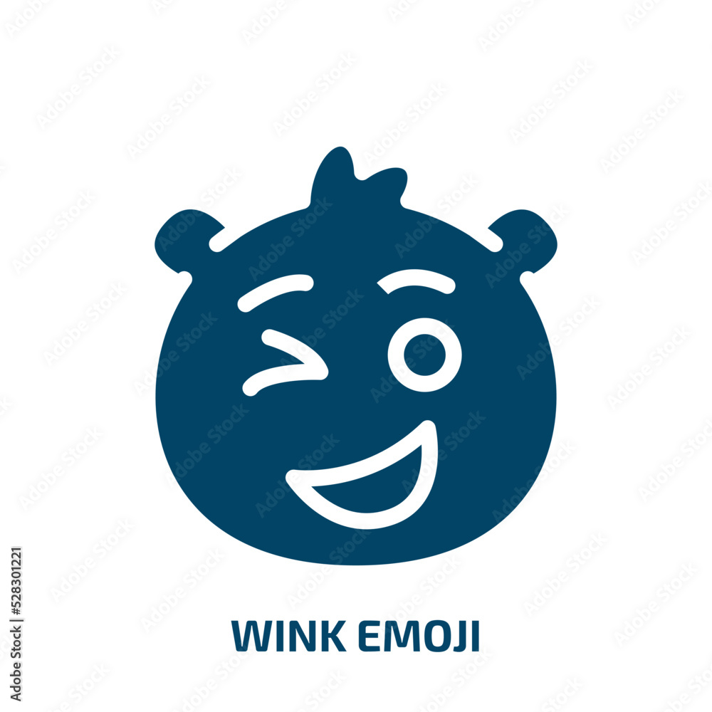 wink emoji vector icon. wink emoji, happy, smile filled icons from flat emoji concept. Isolated black glyph icon, vector illustration symbol element for web design and mobile apps wink emoji vector icon. wink emoji, happy, smile filled icons from flat emoji concept. Isolated black glyph icon, vector illustration symbol element for web design and mobile apps