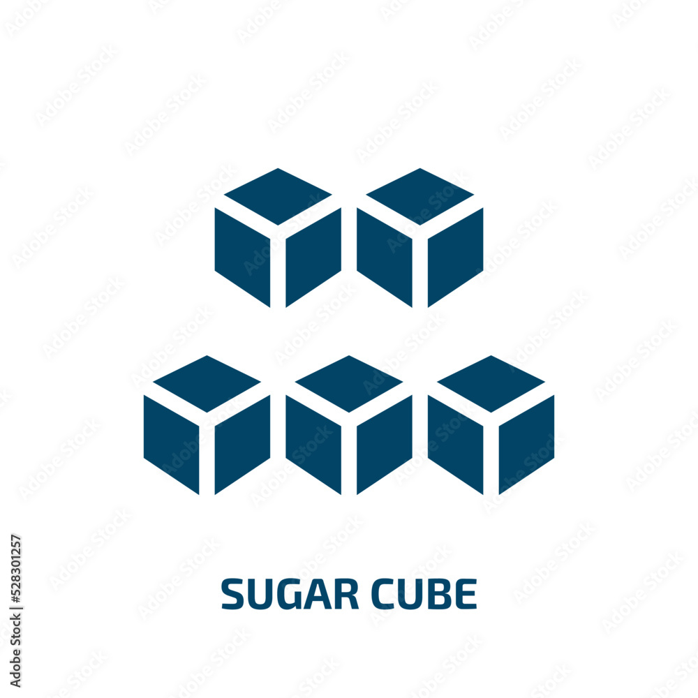 sugar cube vector icon. sugar cube, sugar, cube filled icons from flat allergies concept. Isolated black glyph icon, vector illustration symbol element for web design and mobile apps