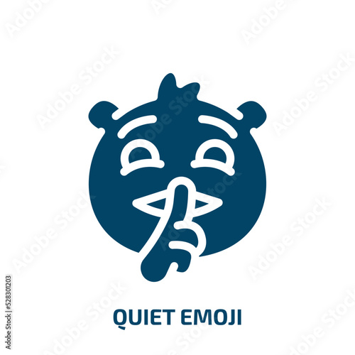 quiet emoji vector icon. quiet emoji, character, emoticon filled icons from flat emoji concept. Isolated black glyph icon, vector illustration symbol element for web design and mobile apps