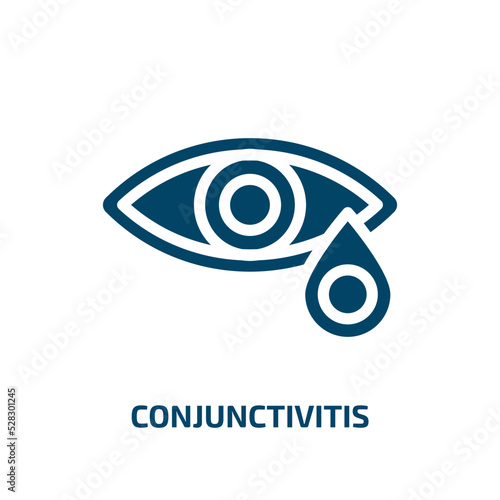 conjunctivitis vector icon. conjunctivitis, conjunction, medical filled icons from flat allergies concept. Isolated black glyph icon, vector illustration symbol element for web design and mobile apps