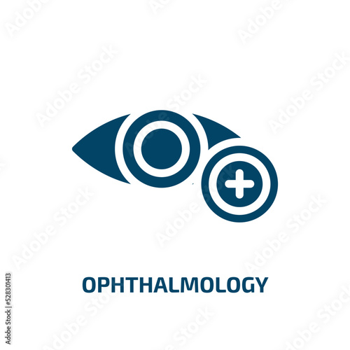 ophthalmology vector icon. ophthalmology, eye, medical filled icons from flat medical services concept. Isolated black glyph icon, vector illustration symbol element for web design and mobile apps