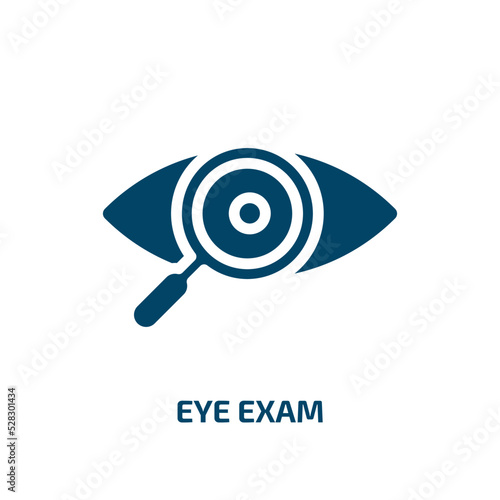 eye exam vector icon. eye exam, health, medicine filled icons from flat medical services concept. Isolated black glyph icon, vector illustration symbol element for web design and mobile apps