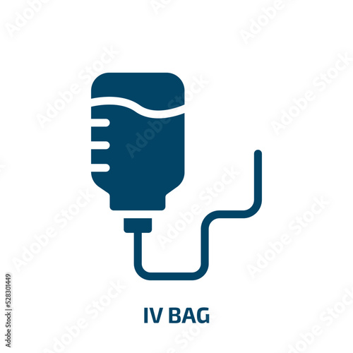 iv bag vector icon. iv bag, medical, bag filled icons from flat medical services concept. Isolated black glyph icon, vector illustration symbol element for web design and mobile apps