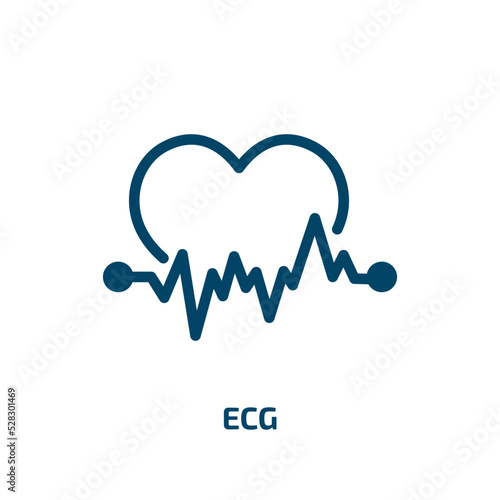ecg vector icon. ecg, hospital, health filled icons from flat medical services concept. Isolated black glyph icon, vector illustration symbol element for web design and mobile apps