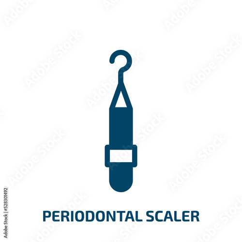 periodontal scaler vector icon. periodontal scaler, medical, dental filled icons from flat dentist concept. Isolated black glyph icon, vector illustration symbol element for web design and mobile apps