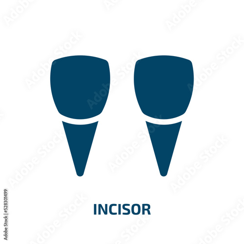 incisor vector icon. incisor, dental, hygiene filled icons from flat dentist concept. Isolated black glyph icon, vector illustration symbol element for web design and mobile apps