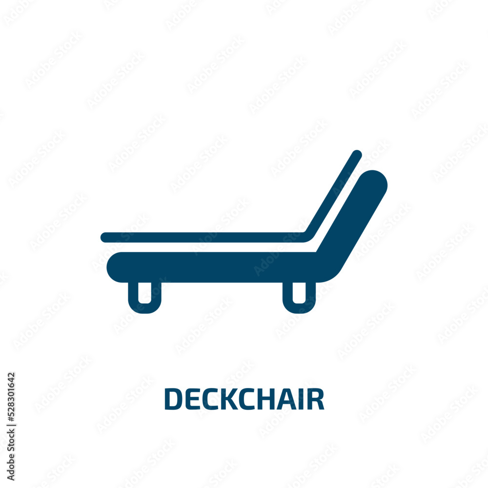 deckchair vector icon. deckchair, summer, vacation filled icons from flat relaxing in a spa concept. Isolated black glyph icon, vector illustration symbol element for web design and mobile apps deckchair vector icon. deckchair, summer, vacation filled icons from flat relaxing in a spa concept. Isolated black glyph icon, vector illustration symbol element for web design and mobile apps