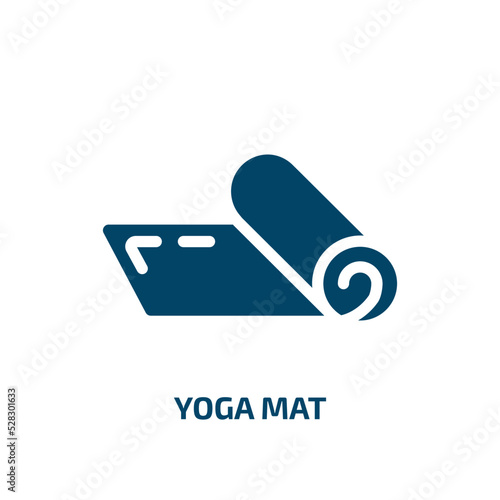 yoga mat vector icon. yoga mat, yoga, fitness filled icons from flat healthy concept. Isolated black glyph icon, vector illustration symbol element for web design and mobile apps