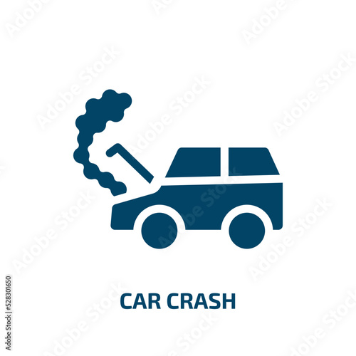 car crash vector icon. car crash, car, auto filled icons from flat insurance concept. Isolated black glyph icon, vector illustration symbol element for web design and mobile apps