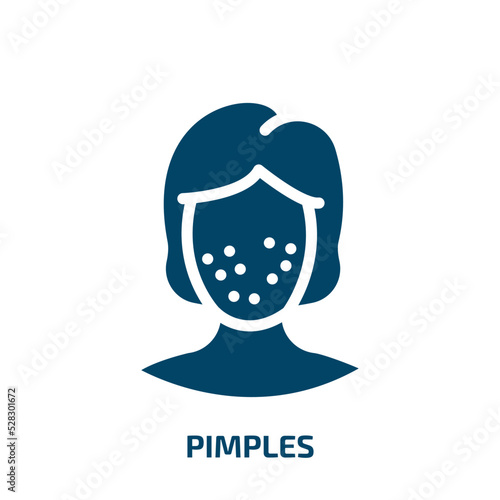 pimples vector icon. pimples, care, skin filled icons from flat medical and dental concept. Isolated black glyph icon, vector illustration symbol element for web design and mobile apps