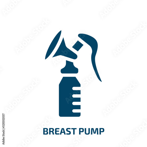 breast pump vector icon. breast pump, baby, milk filled icons from flat baby concept. Isolated black glyph icon, vector illustration symbol element for web design and mobile apps
