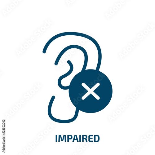 impaired vector icon. impaired, disabled, human filled icons from flat medical and health concept. Isolated black glyph icon, vector illustration symbol element for web design and mobile apps