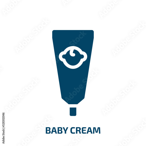 baby cream vector icon. baby cream, bottle, cream filled icons from flat baby concept. Isolated black glyph icon, vector illustration symbol element for web design and mobile apps