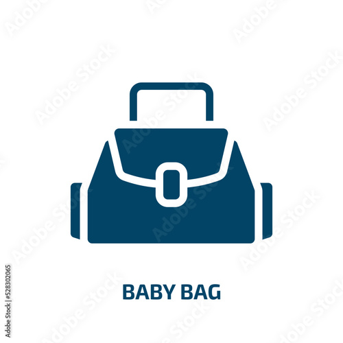 baby bag vector icon. baby bag, kid, bag filled icons from flat baby concept. Isolated black glyph icon, vector illustration symbol element for web design and mobile apps
