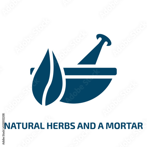 Obraz na plátně natural herbs and a mortar for healing vector icon