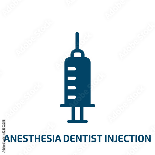 anesthesia dentist injection diagonal symbol vector icon. anesthesia dentist injection diagonal symbol, medical, drugs filled icons from flat dentist concept. Isolated black glyph icon, vector