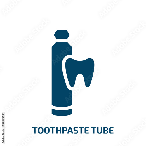 toothpaste tube vector icon. toothpaste tube, tube, toothpaste filled icons from flat dentist concept. Isolated black glyph icon, vector illustration symbol element for web design and mobile apps