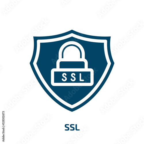 ssl vector icon. ssl, internet, technology filled icons from flat seo and marketing concept. Isolated black glyph icon, vector illustration symbol element for web design and mobile apps