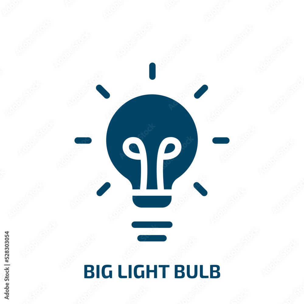 big light bulb vector icon. big light bulb, bright, power filled icons from flat business and finance concept. Isolated black glyph icon, vector illustration symbol element for web design and mobile big light bulb vector icon. big light bulb, bright, power filled icons from flat business and finance concept. Isolated black glyph icon, vector illustration symbol element for web design and mobile