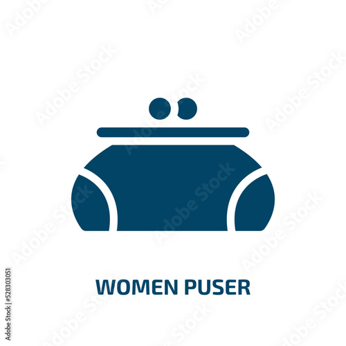 women puser vector icon. women puser, vector, graphic filled icons from flat business and finance concept. Isolated black glyph icon, vector illustration symbol element for web design and mobile apps photo