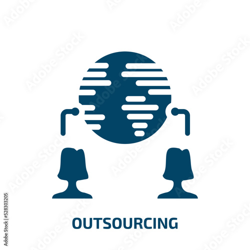 outsourcing vector icon. outsourcing, outsource, business filled icons from flat general concept. Isolated black glyph icon, vector illustration symbol element for web design and mobile apps