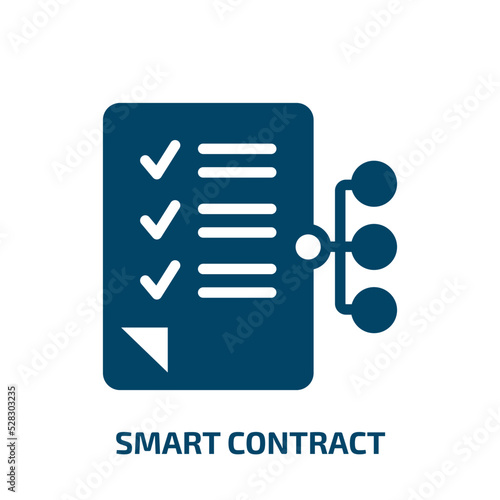 smart contract vector icon. smart contract, contract, smart filled icons from flat general concept. Isolated black glyph icon, vector illustration symbol element for web design and mobile apps