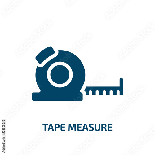 tape measure vector icon. tape measure, 1, tape filled icons from flat general concept. Isolated black glyph icon, vector illustration symbol element for web design and mobile apps