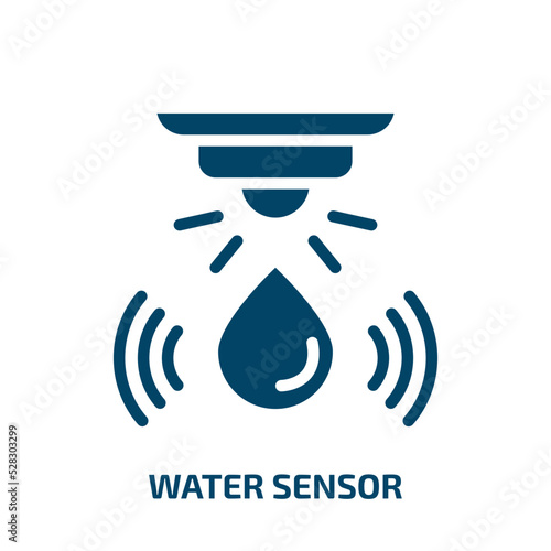 water sensor vector icon. water sensor, water, sensor filled icons from flat general concept. Isolated black glyph icon, vector illustration symbol element for web design and mobile apps