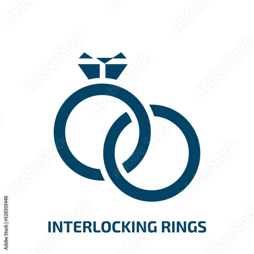 interlocking rings vector icon. interlocking rings, connection, ring filled icons from flat general concept. Isolated black glyph icon, vector illustration symbol element for web design and mobile