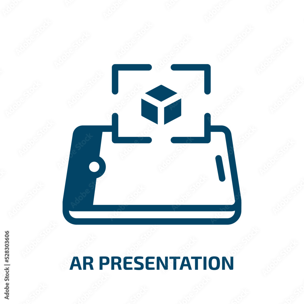 ar presentation vector icon. ar presentation, presentation, ar filled icons from flat general concept. Isolated black glyph icon, vector illustration symbol element for web design and mobile apps ar presentation vector icon. ar presentation, presentation, ar filled icons from flat general concept. Isolated black glyph icon, vector illustration symbol element for web design and mobile apps