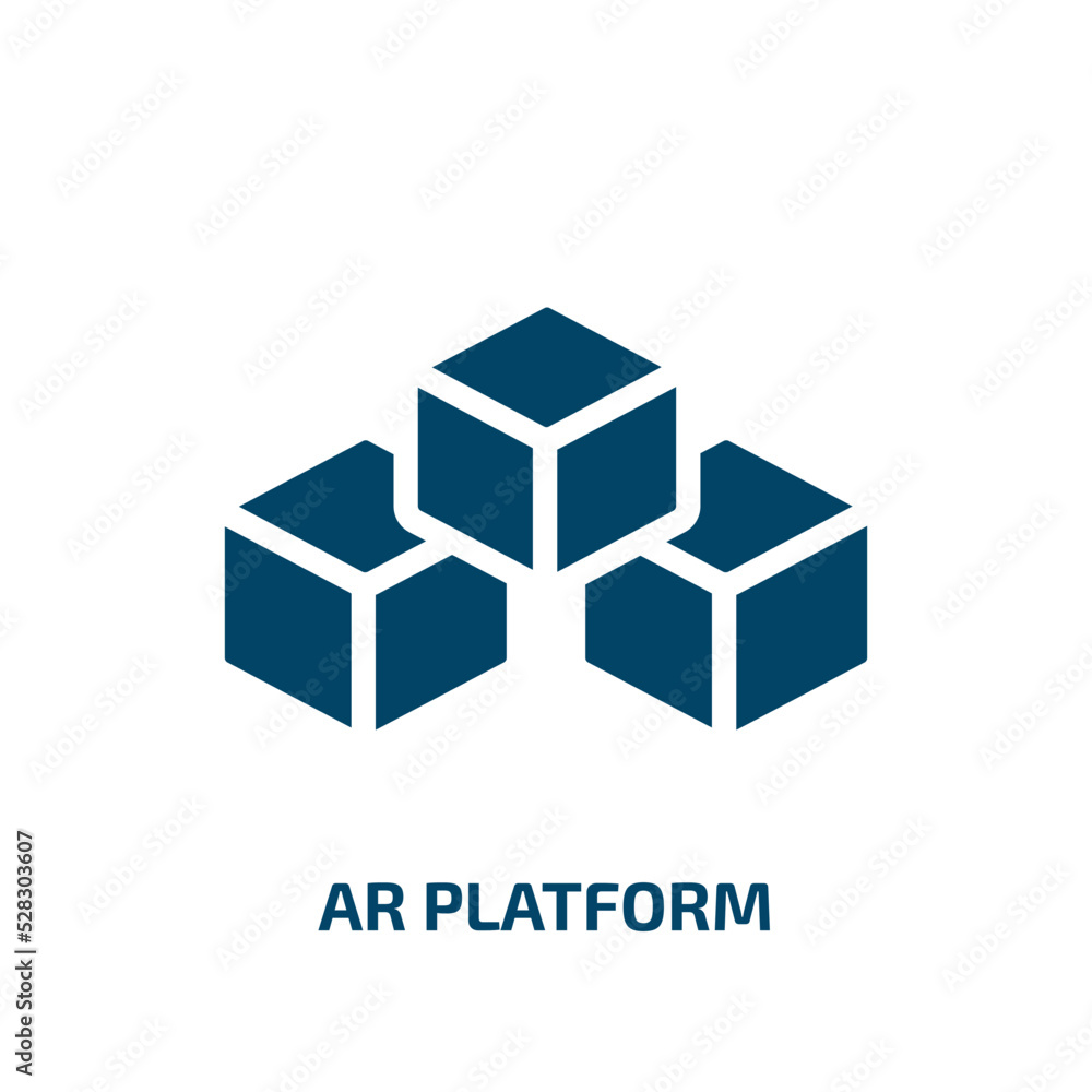 Obraz premium ar platform vector icon. ar platform, virtual, platform filled icons from flat general concept. Isolated black glyph icon, vector illustration symbol element for web design and mobile apps