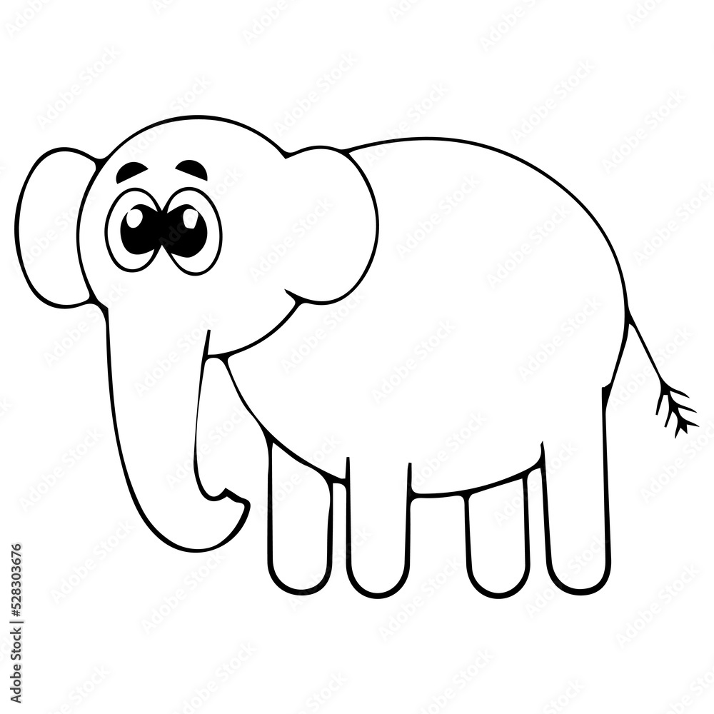 Fototapeta premium Kids Coloring Pages, Cute Elephant Character Vector illustration Ai File And Image