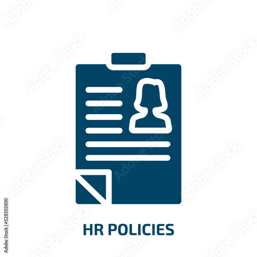 hr policies vector icon. hr policies, business, hr filled icons from flat general concept. Isolated black glyph icon, vector illustration symbol element for web design and mobile apps