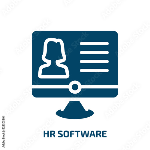 hr software vector icon. hr software, hr, process filled icons from flat general concept. Isolated black glyph icon, vector illustration symbol element for web design and mobile apps