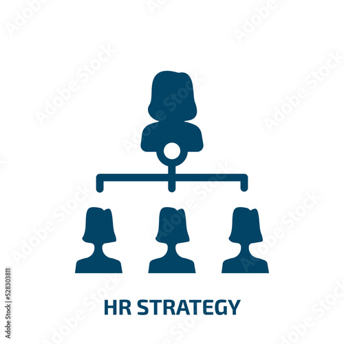 hr strategy vector icon. hr strategy, business, management filled icons from flat general concept. Isolated black glyph icon, vector illustration symbol element for web design and mobile apps