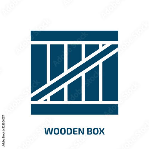 wooden box vector icon. wooden box, box, container filled icons from flat logistics concept. Isolated black glyph icon, vector illustration symbol element for web design and mobile apps