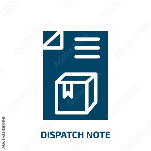 dispatch note vector icon. dispatch note, note, dispatch filled icons from flat product delivery concept. Isolated black glyph icon, vector illustration symbol element for web design and mobile apps