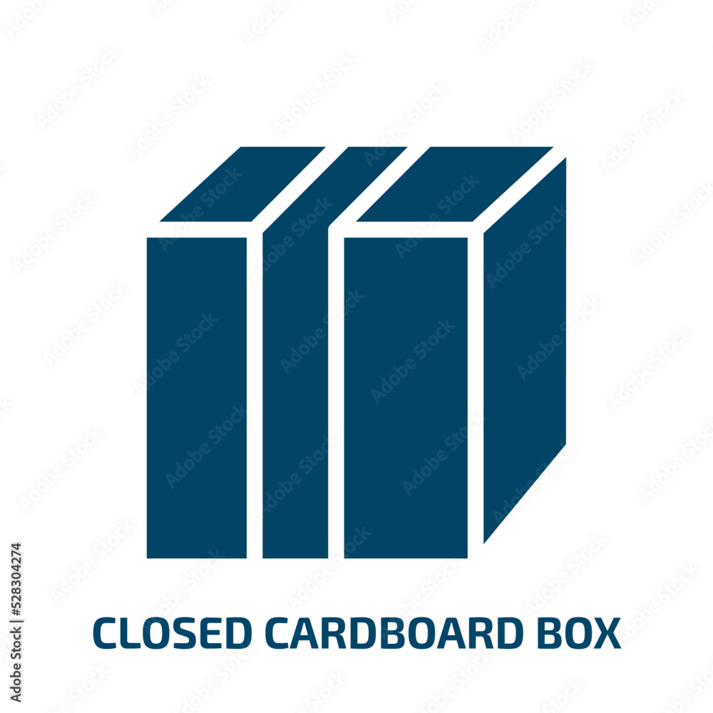 closed cardboard box with packing tape vector icon. closed cardboard box with packing tape, carton, mail filled icons from flat boxes concept. Isolated black glyph icon, vector illustration symbol closed cardboard box with packing tape vector icon. closed cardboard box with packing tape, carton, mail filled icons from flat boxes concept. Isolated black glyph icon, vector illustration symbol