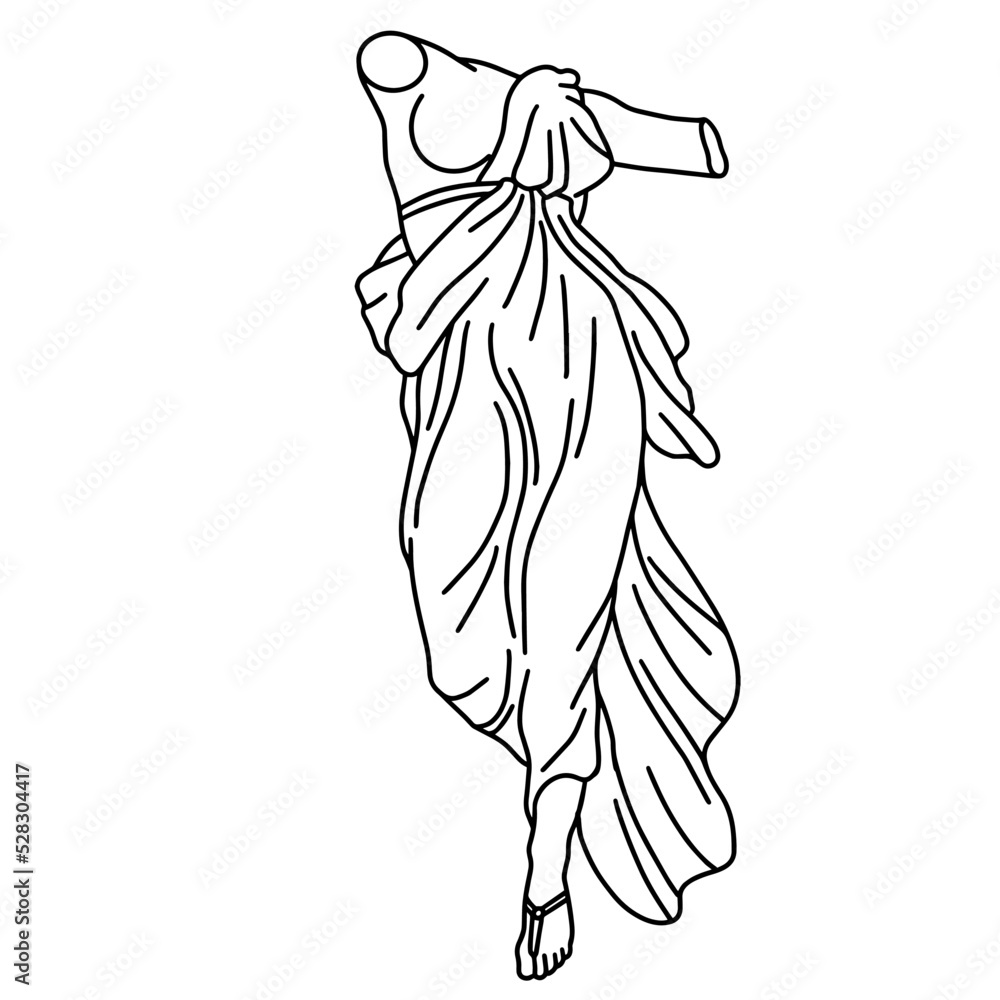 Vector illustration of antique statue. Line art of ancient greek sculpture Vector illustration of antique statue. Line art of ancient greek sculpture