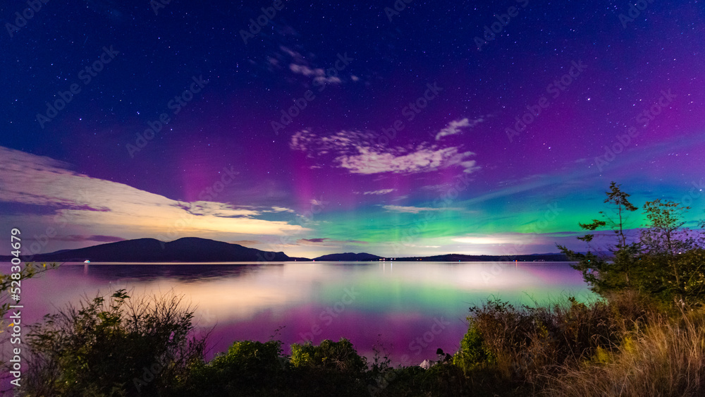 Aurora Borealis Display, Fidalgo Island, Washington