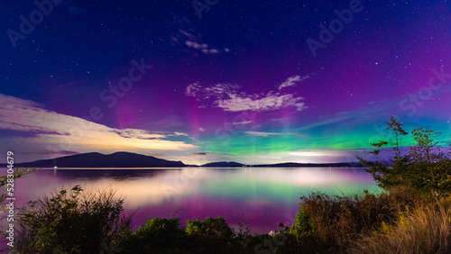 Aurora Borealis Display, Fidalgo Island, Washington photo
