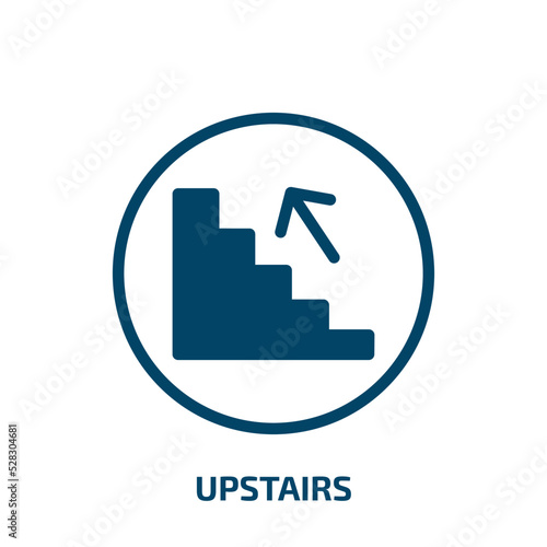 upstairs vector icon. upstairs, up, success filled icons from flat airport concept. Isolated black glyph icon, vector illustration symbol element for web design and mobile apps