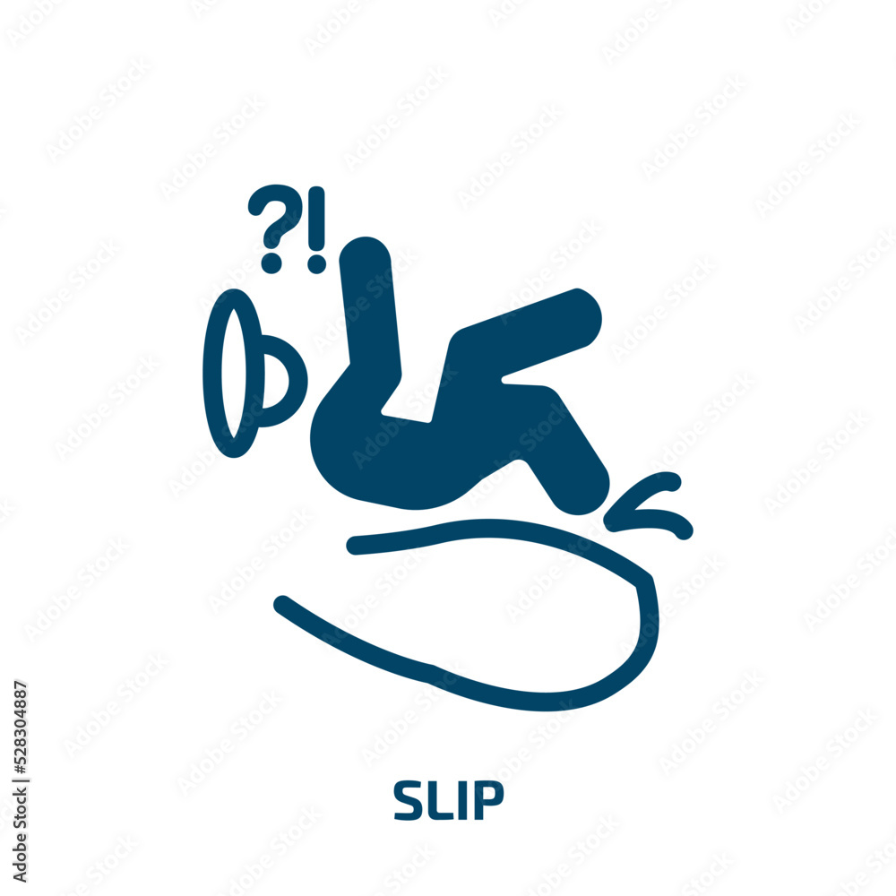 slip vector icon. slip, safety, caution filled icons from flat us road signs concept. Isolated black glyph icon, vector illustration symbol element for web design and mobile apps slip vector icon. slip, safety, caution filled icons from flat us road signs concept. Isolated black glyph icon, vector illustration symbol element for web design and mobile apps