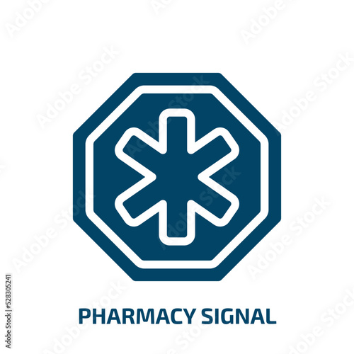 pharmacy signal vector icon. pharmacy signal, pharmacy, medicine filled icons from flat indications concept. Isolated black glyph icon, vector illustration symbol element for web design and mobile
