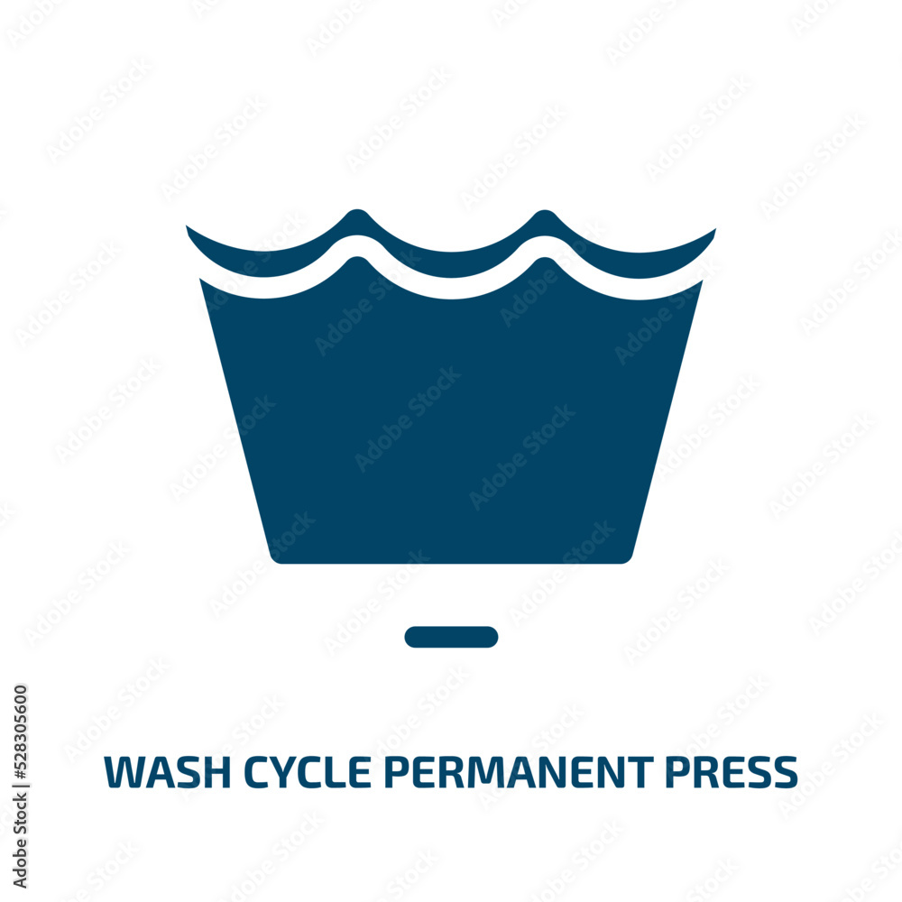 Vecteur Stock wash cycle permanent press vector icon. wash cycle