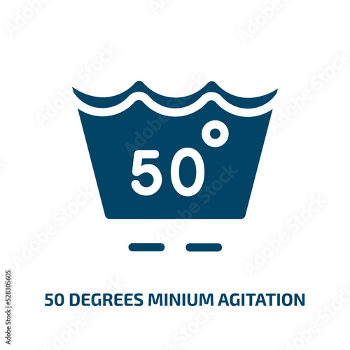 50 degrees minium agitation vector icon. 50 degrees minium agitation, vector, graphic filled icons from flat laundry instructions concept. Isolated black glyph icon, vector illustration symbol element